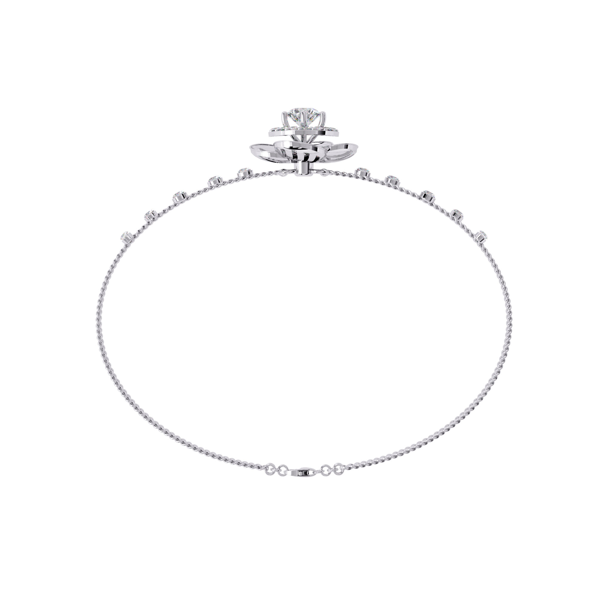 Solitairekart 0.95ct Cluster Diamond Bracelet-H Color, VS1 Clarity